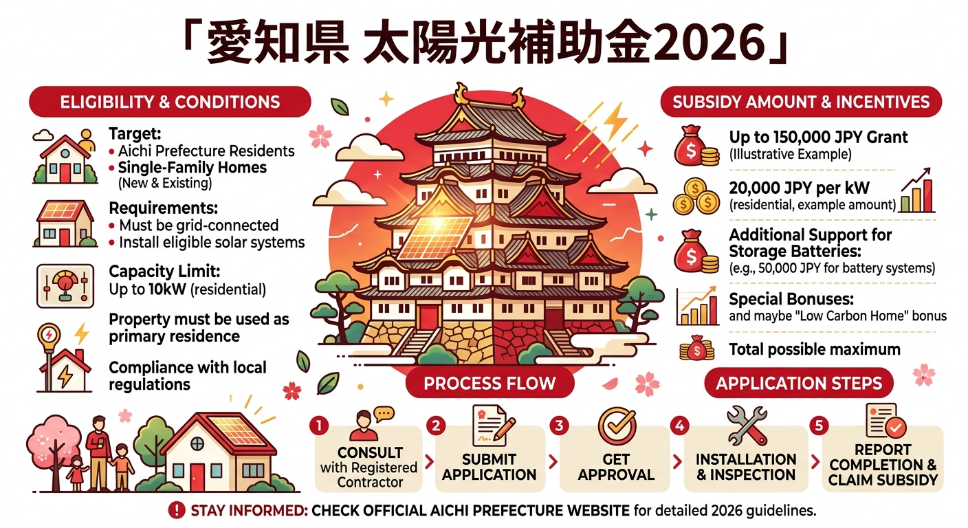 愛知県 太陽光パネル補助金2026｜申請方法・条件まとめ