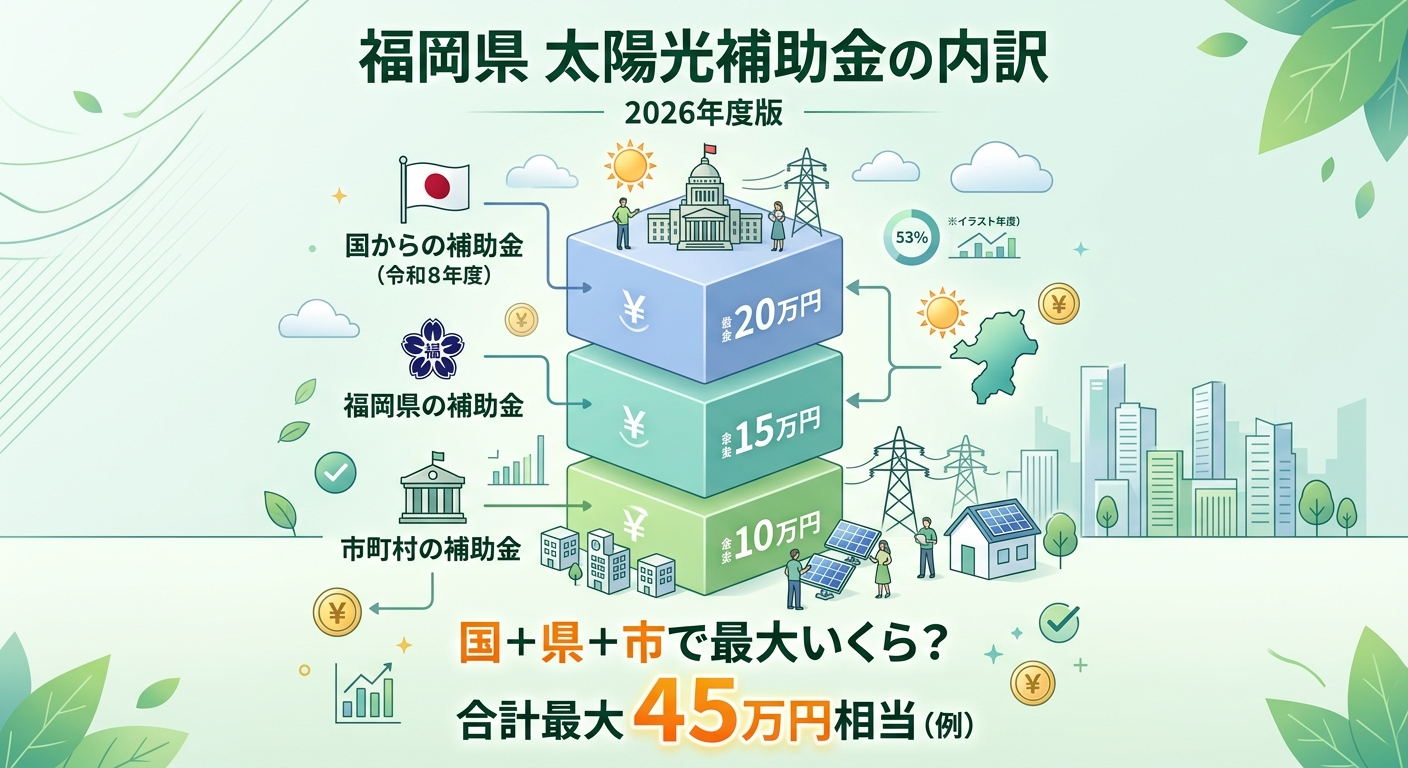 福岡県 太陽光パネル補助金2026|申請方法・条件・金額まとめ