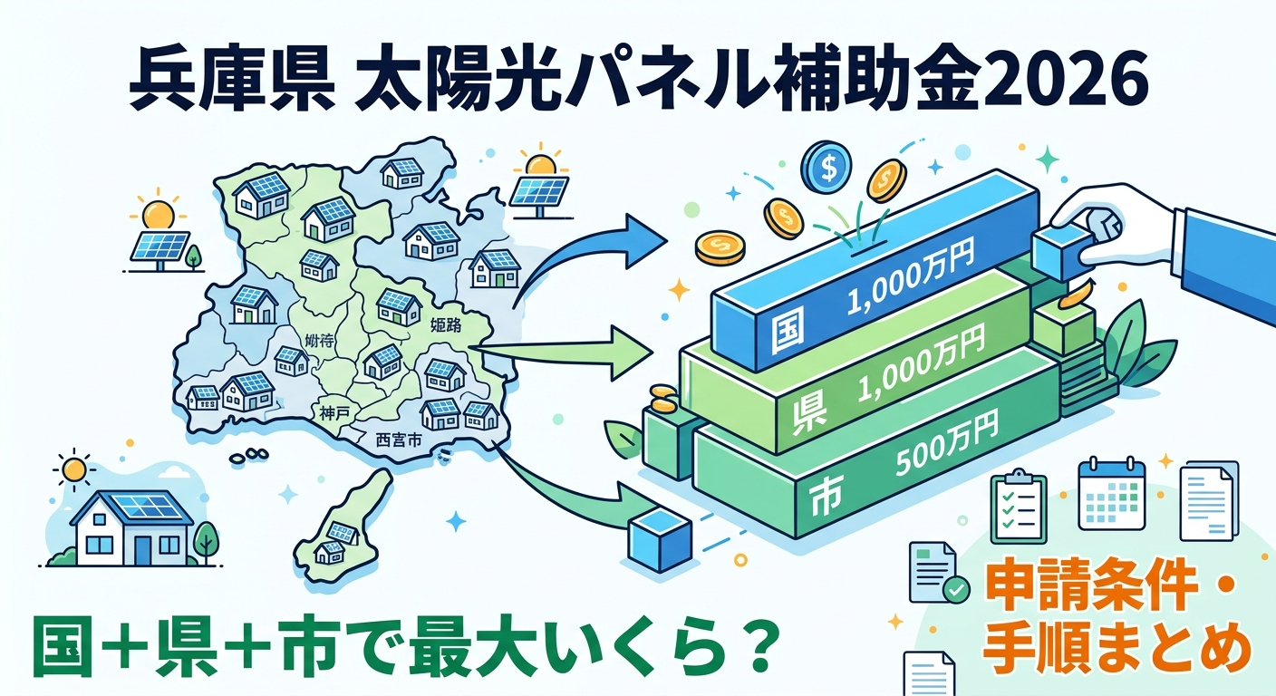 兵庫県 太陽光パネル補助金2026|申請方法・条件・金額まとめ