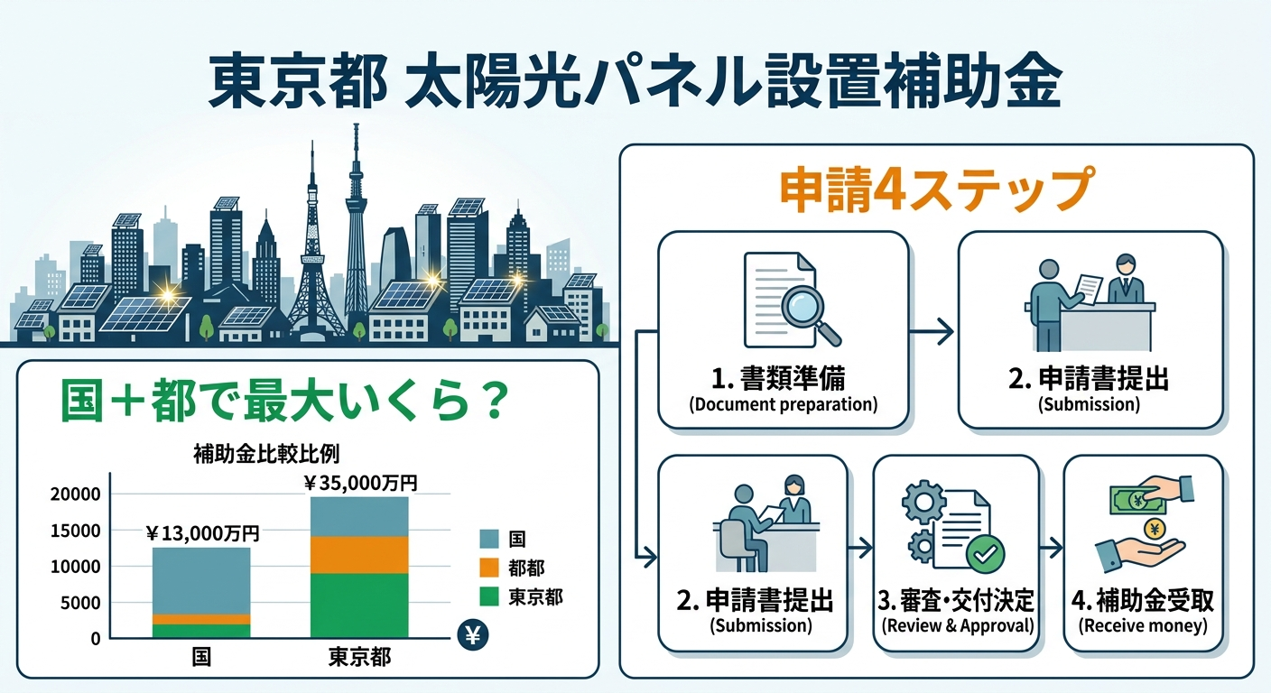 東京都 太陽光パネル設置補助金2026｜設置時にもらえる金額・条件・申請手順を完全解説