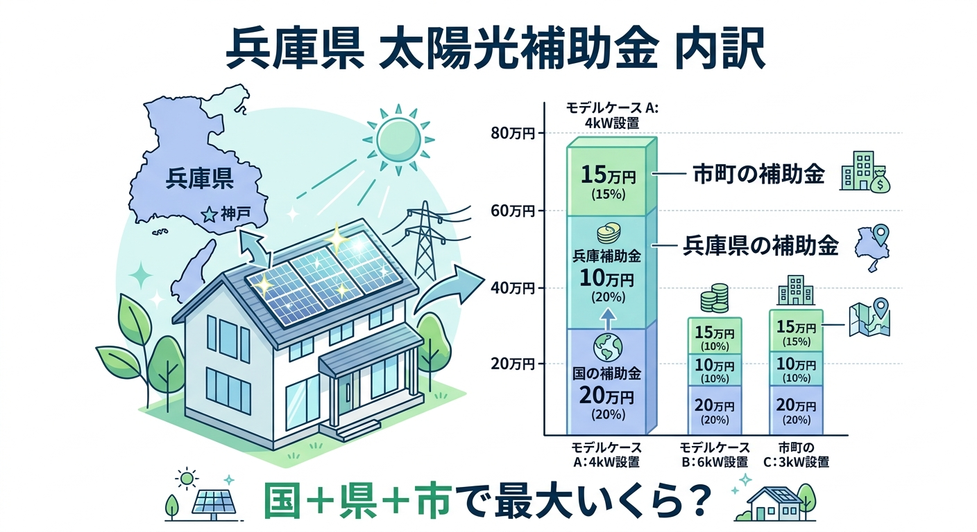兵庫県 太陽光パネル補助金2026|申請方法・条件・金額まとめ
