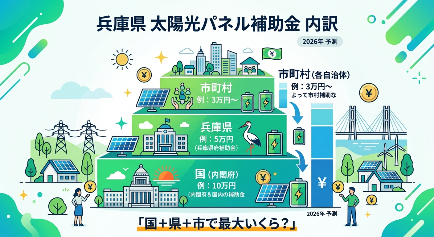 兵庫県 太陽光パネル補助金2026|申請方法・条件・金額まとめ