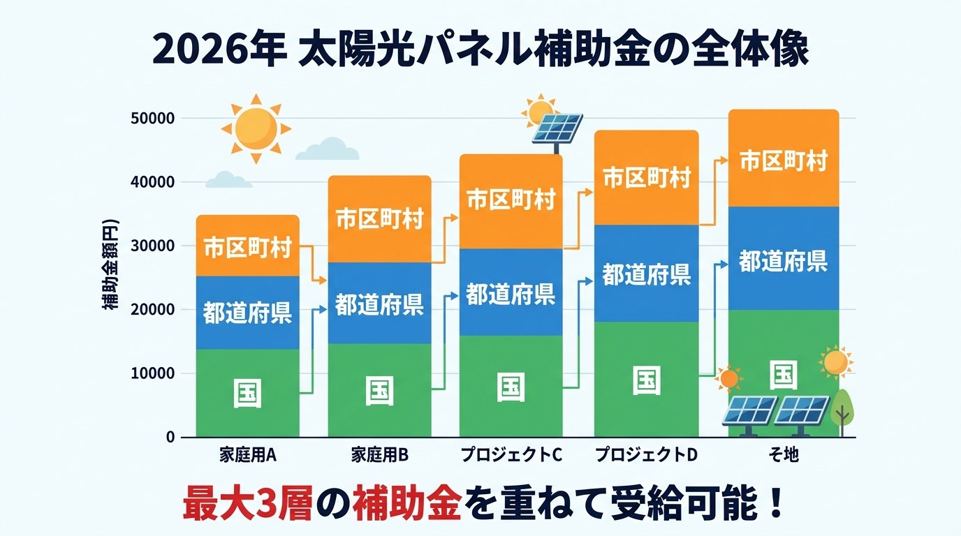 太陽光パネル 補助金 2026|国・自治体の最新金額・申請条件・締切を初心者向けに完全ガイド