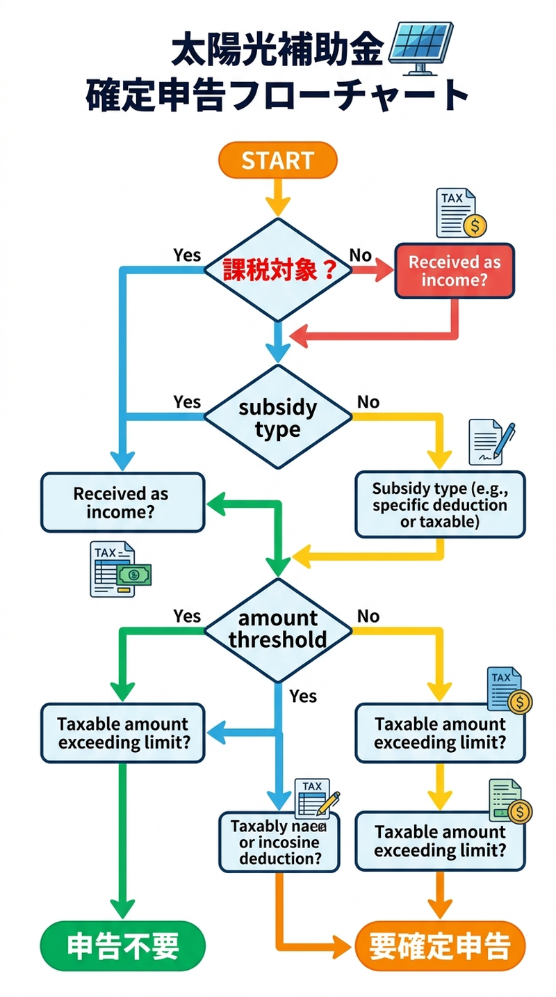 太陽光パネル補助金は確定申告が必要?課税・非課税の判断基準と申告手順2026年版