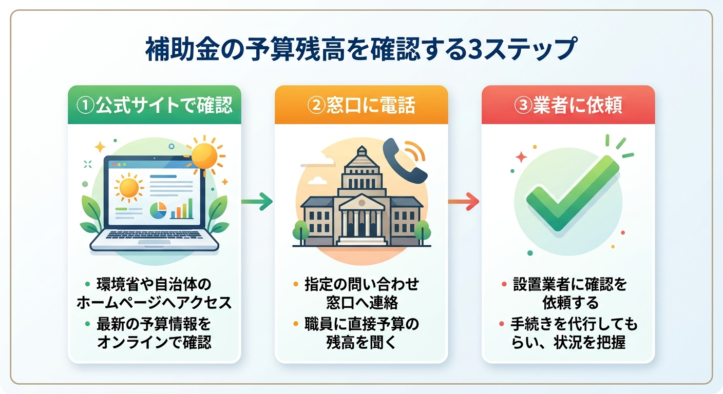 太陽光発電の補助金申請状況2026｜予算残高・受付状況の確認方法と早期終了を防ぐコツ